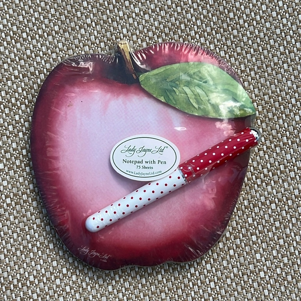 Lady Jayne Ltd Apple notepad with pen
